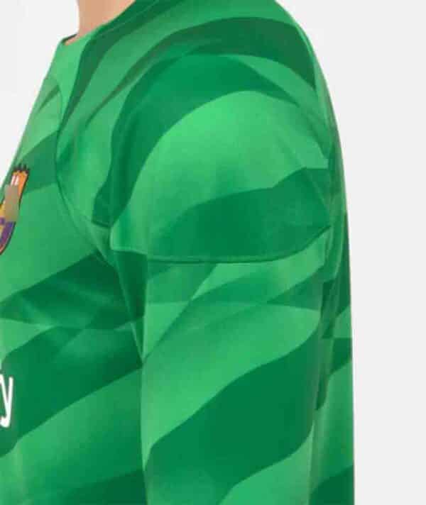 camiseta portero barcelona 2024 verde detalle frontal barata