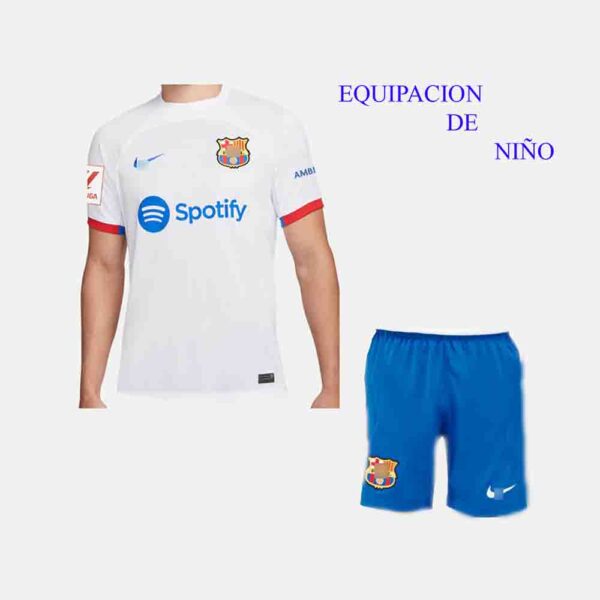 camiseta barcelona niño viistante 2024