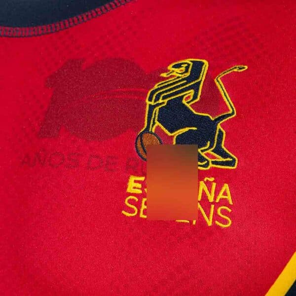 camiseta españa rugby 2023 local roja detalle barata