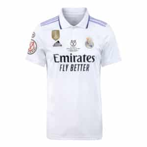 camiseta real madrid campeones copa del rey 2023 local blanca barata