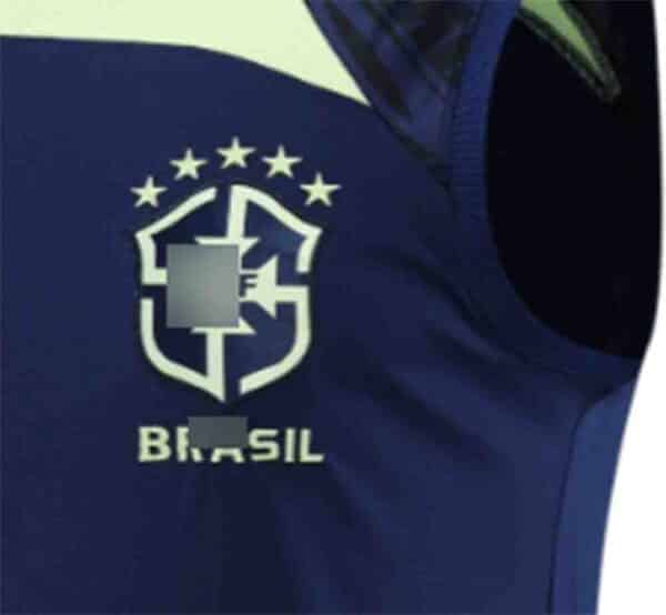 camiseta sin mangas brasil 2023 azul frontal detalles barata