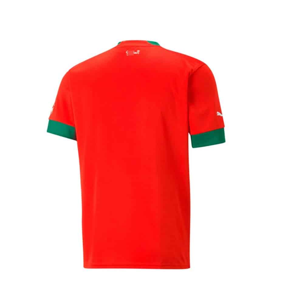 camiseta marruecos 2023 local roja de espaldas barata