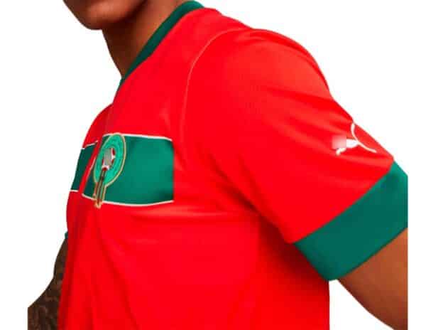 camiseta marruecos 2023 local roja frontal detalles barata