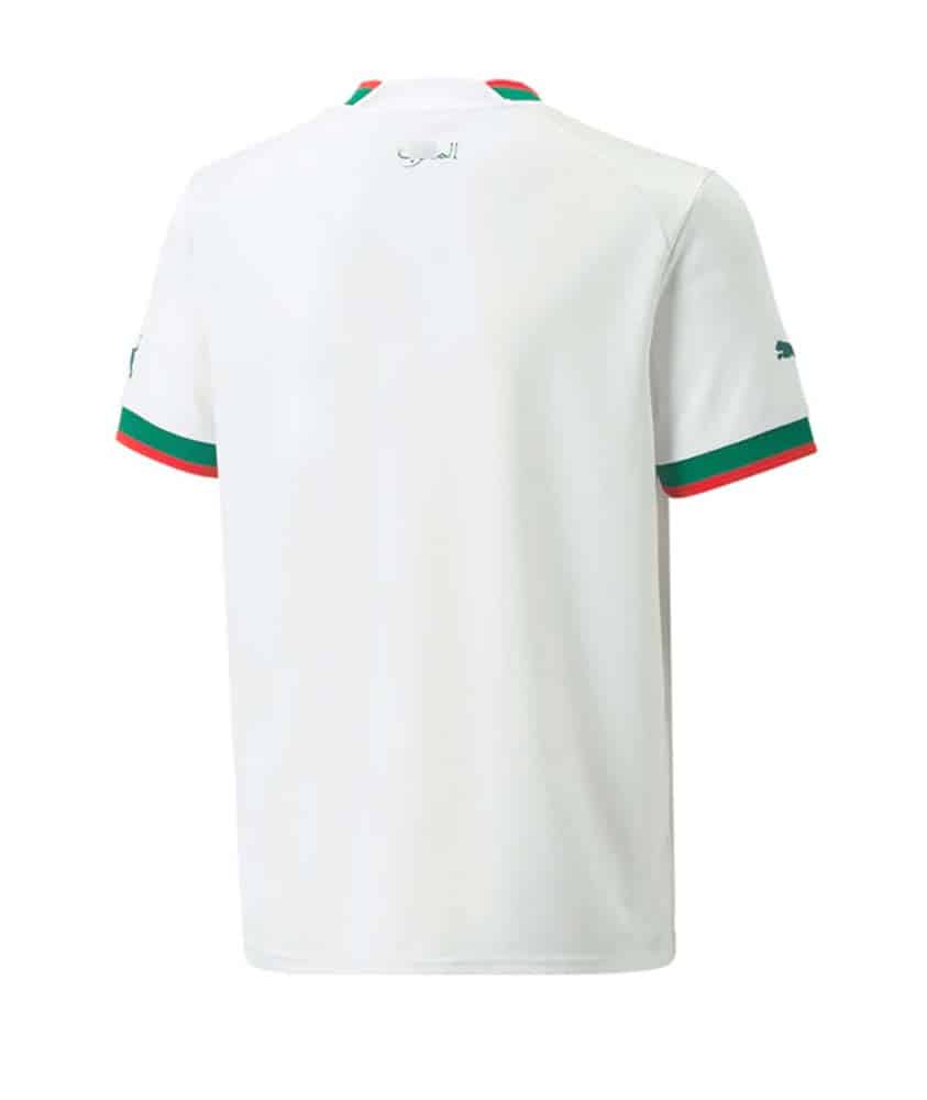 camiseta marruecos 2023 visitante blanca de espaldas barata