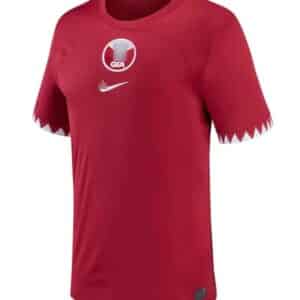 camiseta qatar 2022 local roja frontal barata