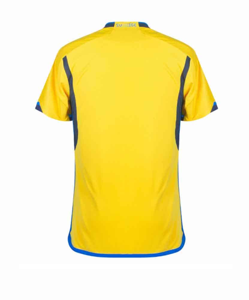 camiseta suecia 2022 local amarilla de espaldas barata
