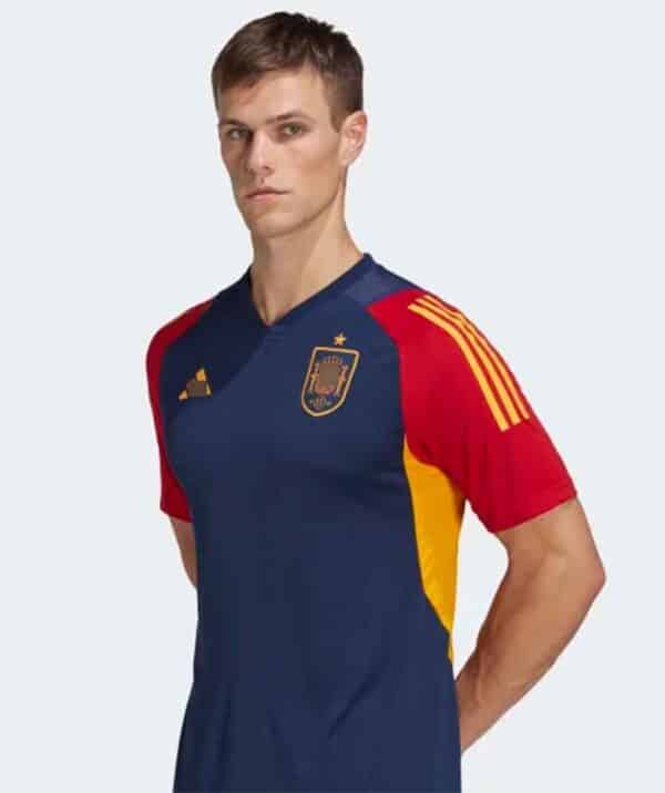 camiseta entrenamiento españa 2023 roja frontal entero barata