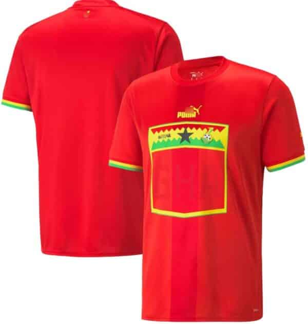 camiseta ghana 2022 visitante rojo detalles barata