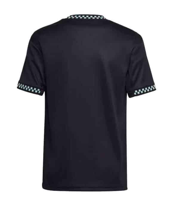 camiseta leicester 2023 visitante negra de espaldas barata
