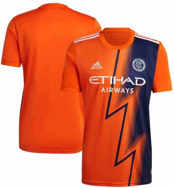 camiseta new york city 2023 visitante naranja detalles barata
