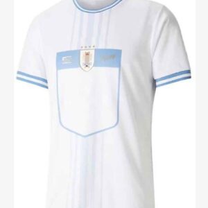 camiseta uruguay 2022 visitante blanca frontal barata