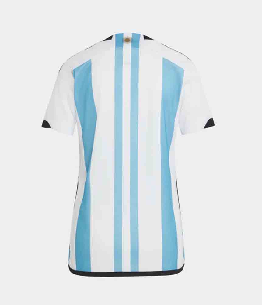 camiseta mujer argentina 2022 local blanca de espaldas barata