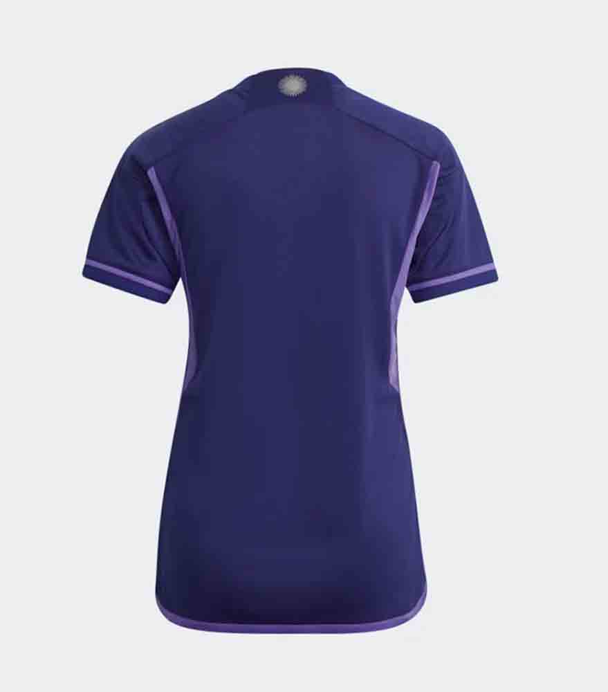 camiseta mujer argentina 2022 visitante azul de espaldas barata