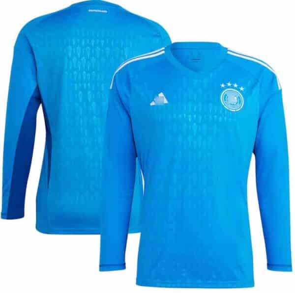 camiseta portero manga larga alemania 2023 azul frontal barata