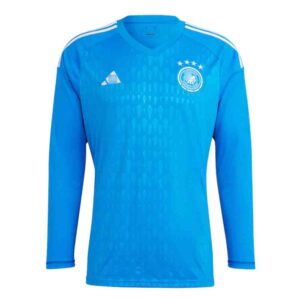 camiseta portero manga larga alemania 2023 azul frontal detalles barata