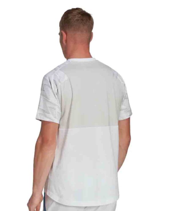 camiseta pre partido argentina 2022 blanca de espaldas barata