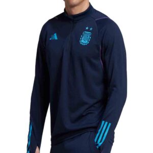 chaqueta entrenamiento argentina 2022 azul oscuro frontal barata