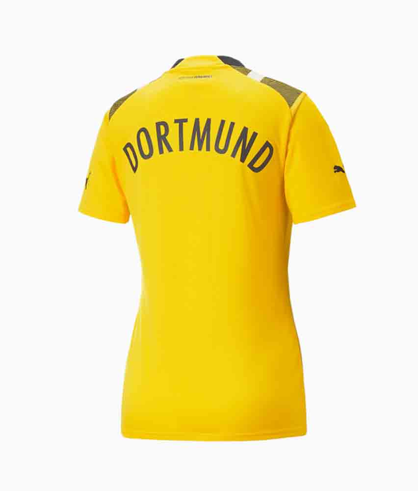 camiseta mujer borussia dortmund 2023 alternativa amarilla de espaldas barata