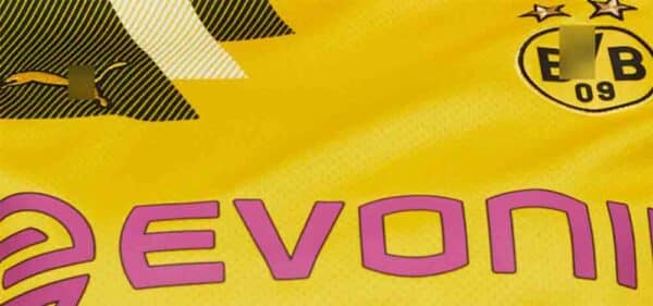 camiseta mujer borussia dortmund 2023 alternativa amarilla frontal detalles barata