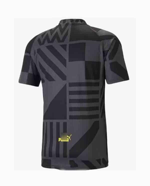 camiseta pre partido borussia dortmund 2023 negro de espaldas detalles barata