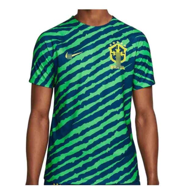 camiseta pre partido brasil 2023 verde frontal barata