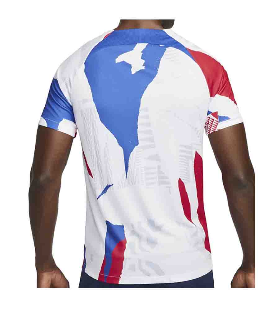 camiseta pre partido francia 2023 blanca de espaldas barata