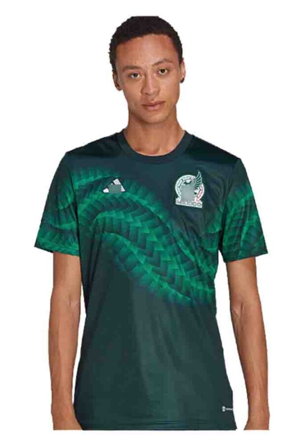 camiseta pre partido mexico 2023 verde frontal barata