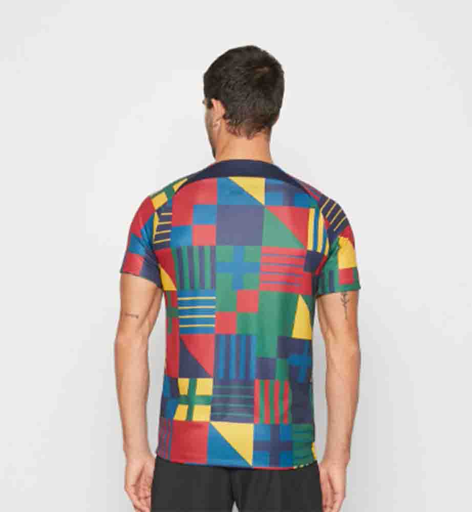 camiseta pre partido portugal 2023 multicolor de espaldas barata