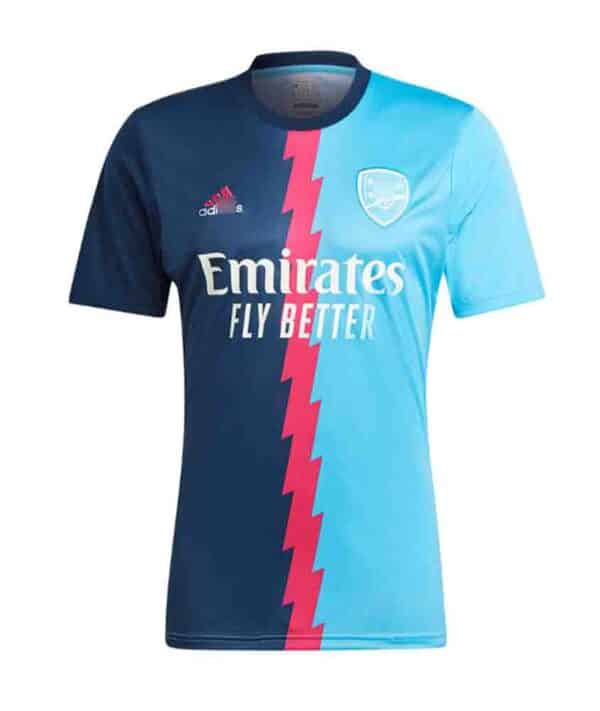 camiseta pre partido arsenal 2023 azul frontal barato